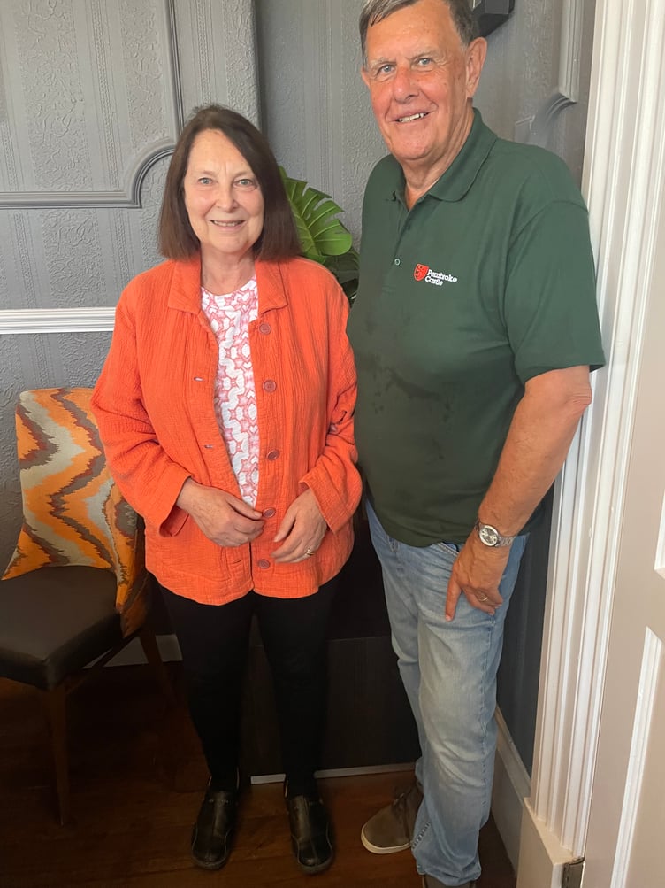 Narberth Ladies Probus Club president Jane Davies and historian Gareth Mills at the Plas Hotel.