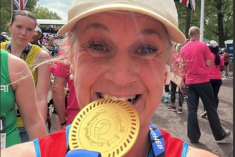 Chantelle Edwards after completing the London Marathon