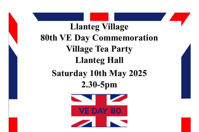 Poster for Llanteg Village 80th VE Day Tea Party