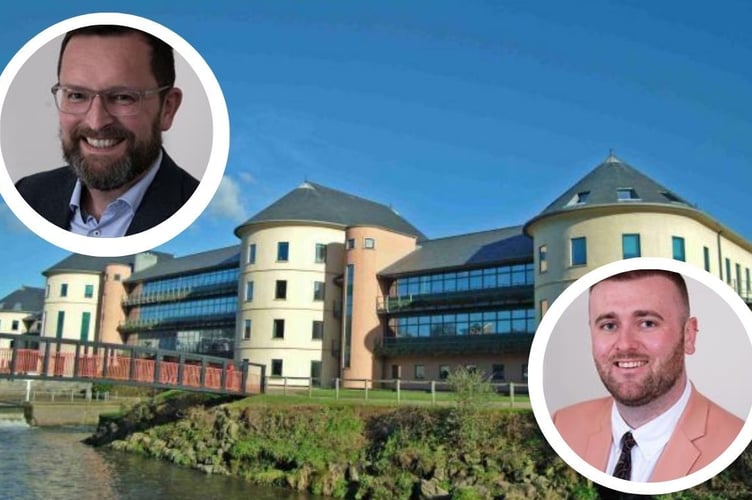 Pembrokeshire councillors Neil Prior and Joshua Beynon are to step down from their Cabinet roles. Pictures: Pembrokeshire County Council.