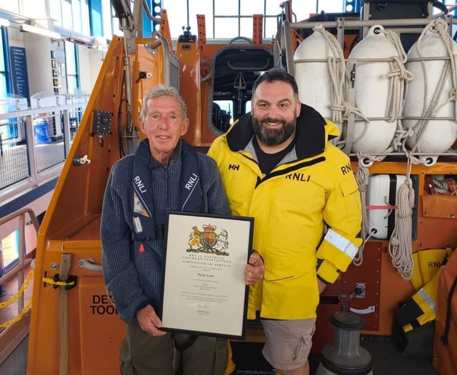 Dicky honoured for commitment to Tenby's emergency services