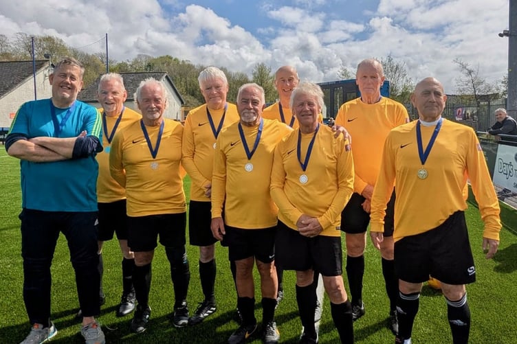 New Hedges Saundersfoot Over 70s team who finished runners-up in their competition