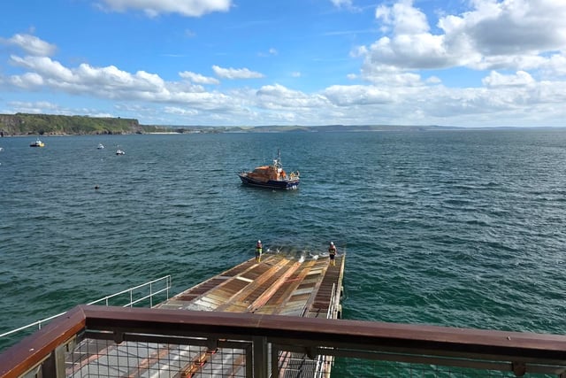 RNLI and helicopter in Caldey Island rescue