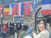 WATCH: Piper plays ‘Celebratum’ for Pembroke’s VE Day celebrations