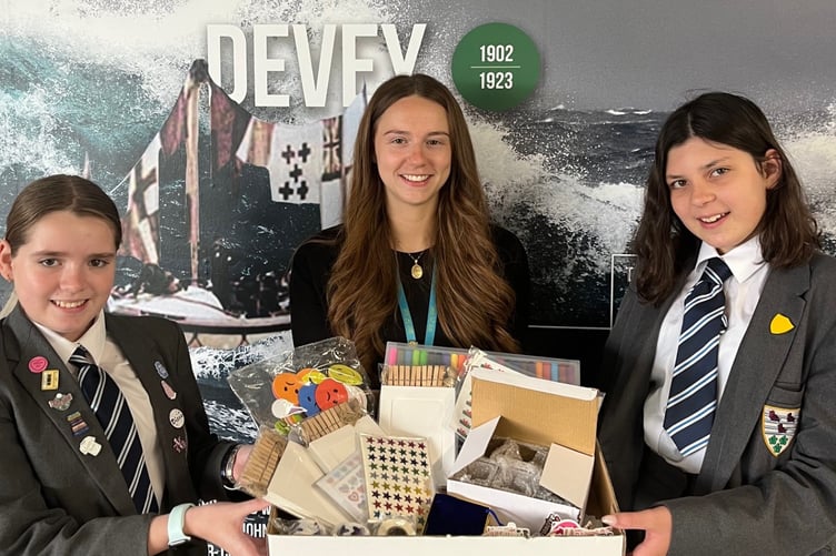 Ysgol Greenhill Social Action Team Sandy Bear donation