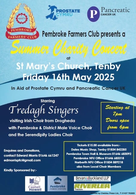 Summer Charity Concert Tenby - poster