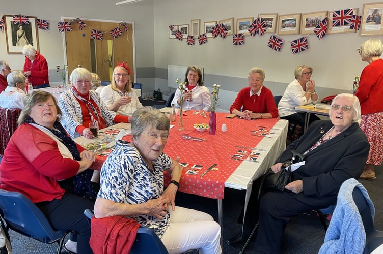 Some of the members of St Issell’s WI as they celebrated VE Day at their May meeting. 