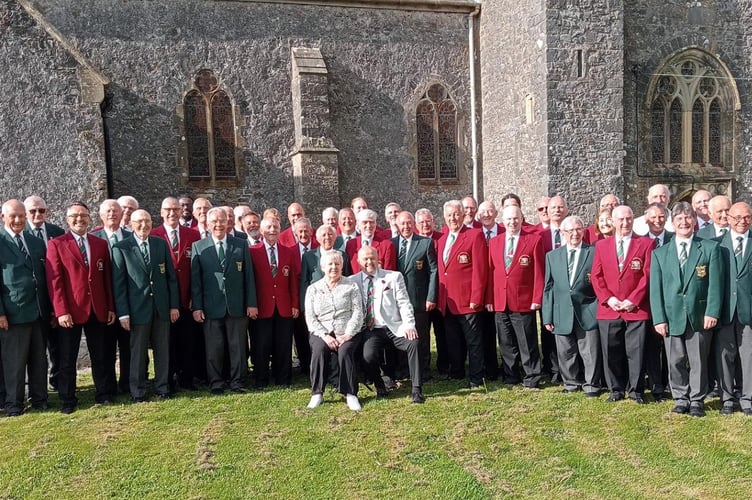 The choristers of Manfield and District and Pembroke and District Male Voice Choirs and their musical teams teamed up after the joint concert at Monkton Priory Church, Pembroke.