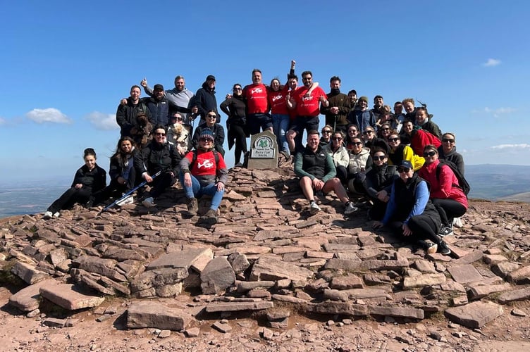A group of around thirty people, hiked the highest peak in South Wales Pen y Fan, which is situated in the Brecon Beacons National Park, on a ‘beautiful sunny day’. 