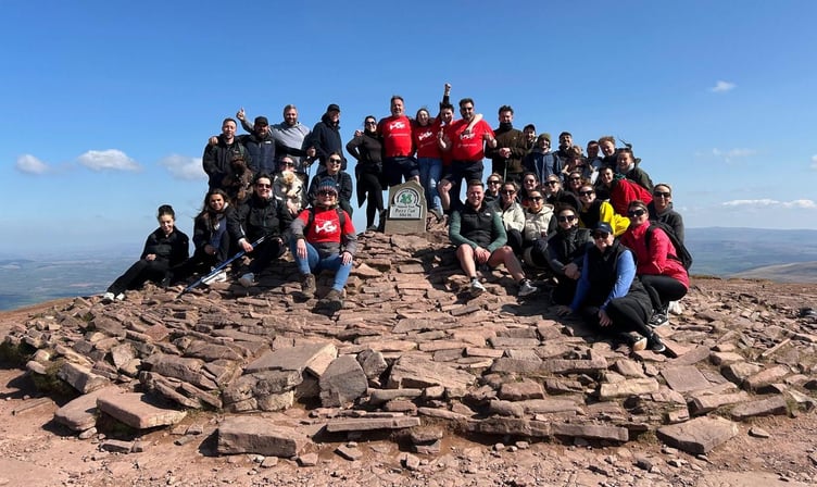 A group of around thirty people, hiked the highest peak in South Wales Pen y Fan, which is situated in the Brecon Beacons National Park, on a ‘beautiful sunny day’.