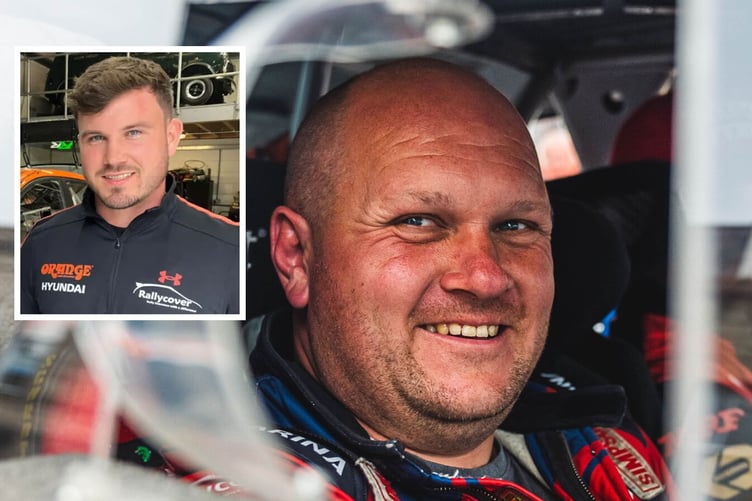 Dai Roberts died in the crash at the Jim Clark Rally on Saturday morning. Inset, James Williams suffered serious injuries (Photos: James Williams Rallying)
