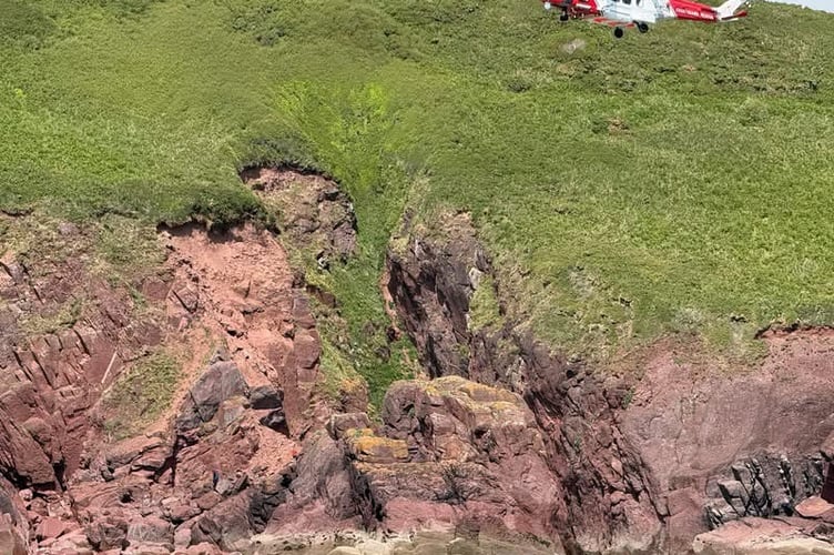 A short while later, the helicopter was overhead, and a crew member was lowered onto the rocks to make contact with the casualties and check they needed no medical attention. 