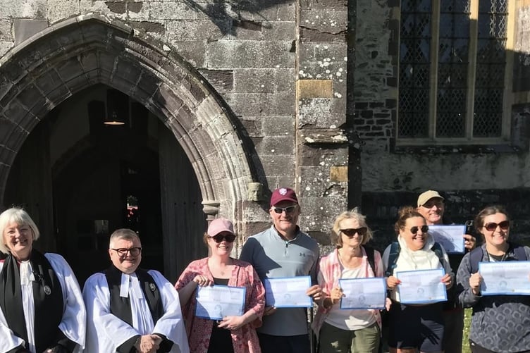 ‘We did it’ the fundraisers who completed their sponsored walk in aid of Carew Group of Churches