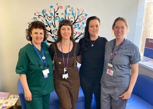 Pictured above: Jan Jones, HCSW; Padi Sutherland, Infant Feeding Specialist Midwife; Sandra Imperato, HCSW and Charlotte North, Midwife.