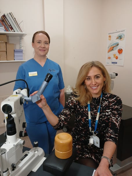 Pictured above: Members of the Ophthalmology team with the teaching arm