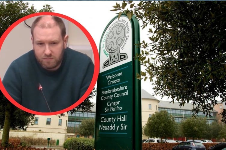 Pembrokeshire County Council Deputy Leader Cllr Paul Miller. Picture: Pembrokeshire County Council webcast.