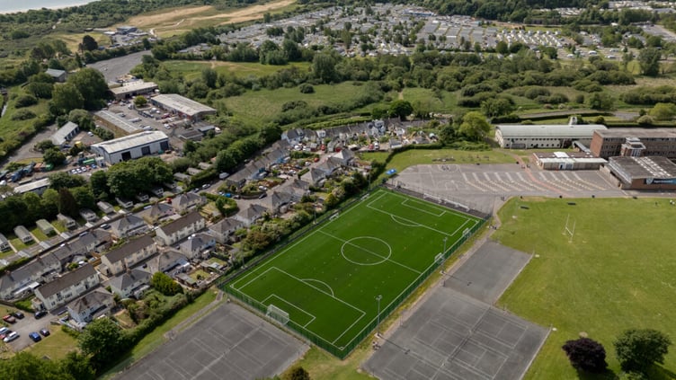 TENBY, WALES - 23 MAY 2025: Pitch opening at Ysgol Greenhill School in Tenby on the 23rd of May 2025. (Pic by Ashley Crowden/FAW)