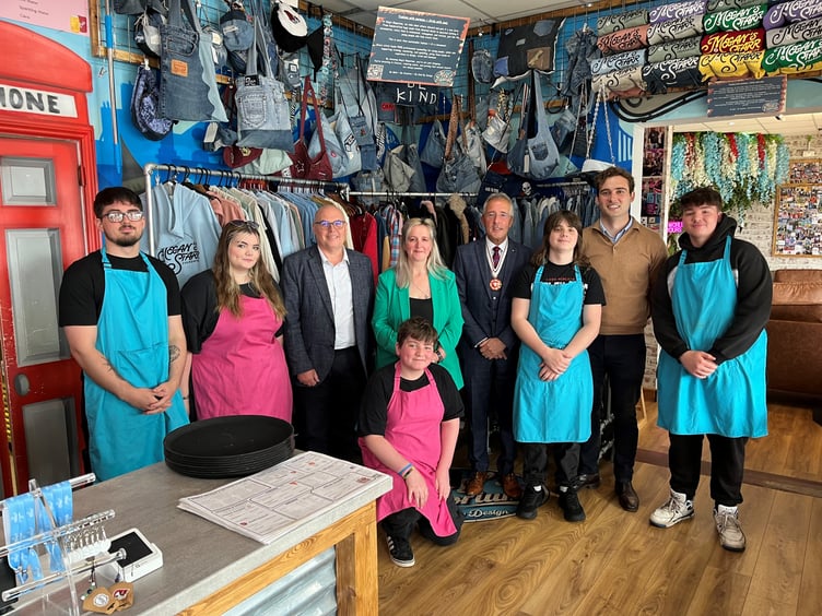 The opening of the Dizzy Bear - a community coffee house and social enterprise on Milford Marina set up by Megan’s Starr Foundation. “It’s a great little coffee house,” said Paul Davies MS. “Each purchase made helps fund the professional counselling services through Megan Starr’s support hub.”