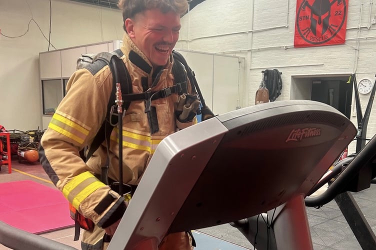 A Tenby firefighter, Cam Broadhurst, will tackle a marathon challenge this June, running the Wales Half Marathon in full fire kit to support The Fire Fighters Charity.