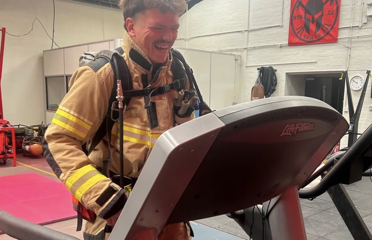 A Tenby firefighter, Cam Broadhurst, will tackle a marathon challenge this June, running the Wales Half Marathon in full fire kit to support The Fire Fighters Charity.