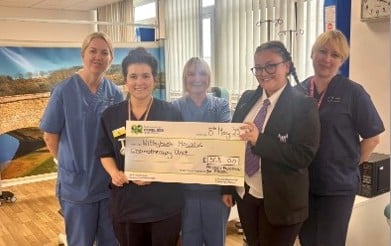 Pictured above: Kim Adams, Nurse; Amy Rees-Thomas, Junior Sister; Louise MacDonald, Nurse; Alisha Llewellyn and Liliana Guta, Senior Sister.