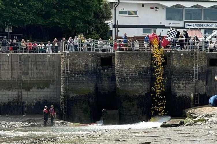 Saundersfoot Rotary Club hosted another successful charity ‘duck race’ this month at the harbour, with over £1,000 raised for the RNLI.
