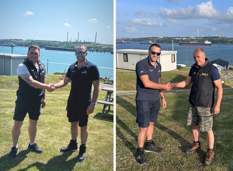 Angle RNLI crew members James Findlay and Seymore Phillips were successful in their Mechanic pass-outs on Monday, June 2, under the watchful eye of RNLI Assessor Mike.