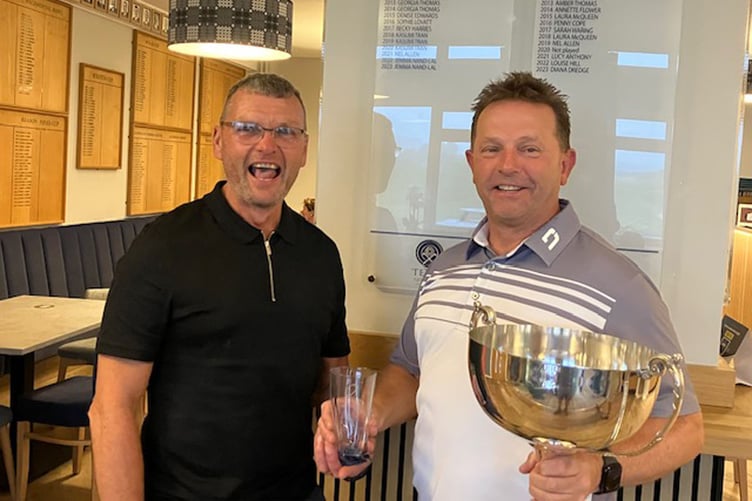 Nicky Rees and Gus Carswell with the Neil Rees Cup