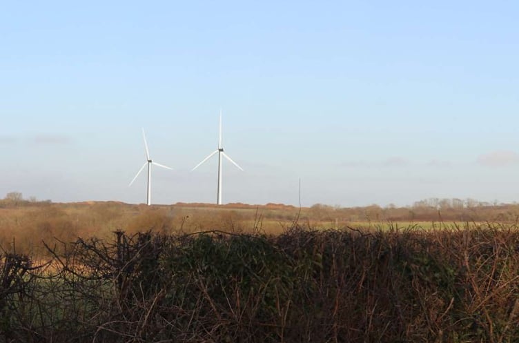 wind turbines near Bluestone