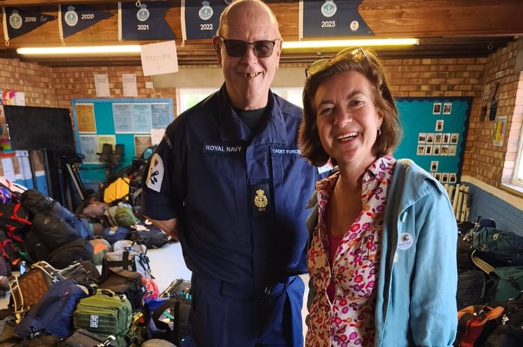 “Thanks to Chief Petty Officer Dave Richards for the tour and a special diolch to Junior Cadet Betsan for the beautiful handmade paper flowers, now on display in my regional office. 