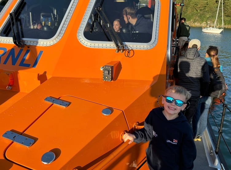 Leo aboard St Davids Tamar Class Lifeboat