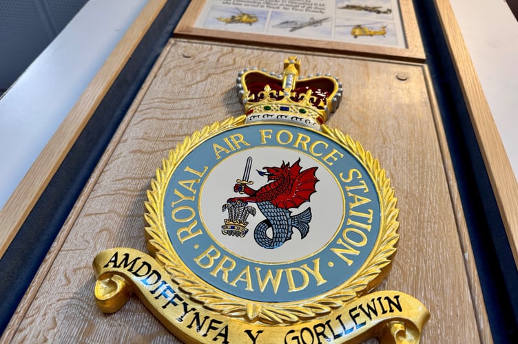 A large RAF Brawdy Station badge with accompanying short history of the RAF base was presented to the Council by David Warneford and placed in reception.