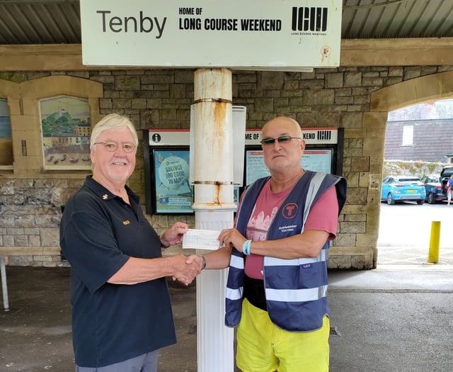 Tenby Station bloom boost from Lions' floral donation