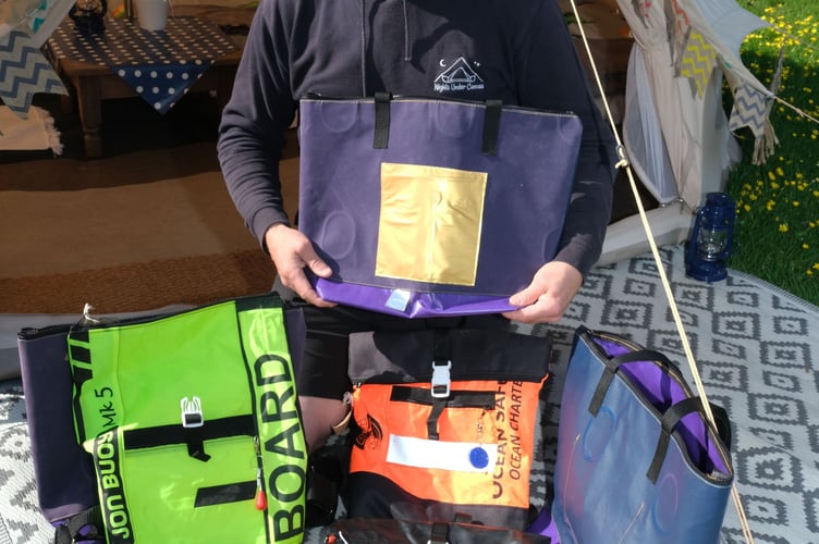 Nights Under Canvas collaborates with Ecoast to upcycle damaged airbeds, creating sustainable merchandise and promoting environmental initiatives with Business Wales.