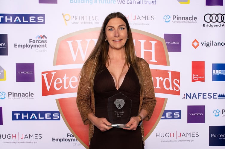 Daisy Coleman from Saundersfoot has been honoured with the 'Role Model of the Year 2025' award at the Welsh Veterans Awards, recognising her inspiring journey and dedication to the Armed Forces community.