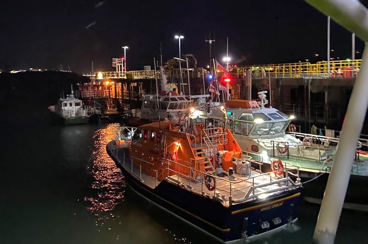 Angle RNLI along with fellow emergency services responded to a Mayday call late on Monday night, with one person spotted struggling in the water.