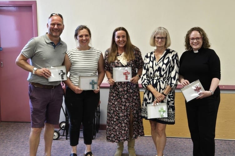 Five of the six walkers who raised over £4,500 for Carew Group of Churches