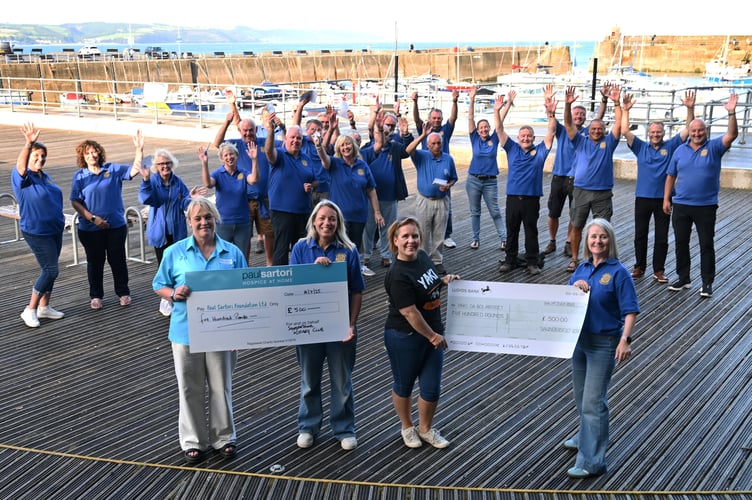 Saundersfoot Rotary Club has saluted two local charities- the Paul Sartori Foundation and the Yaki Da Boi Project with donations of £500 each (Photo by Gareth Davies Photography)