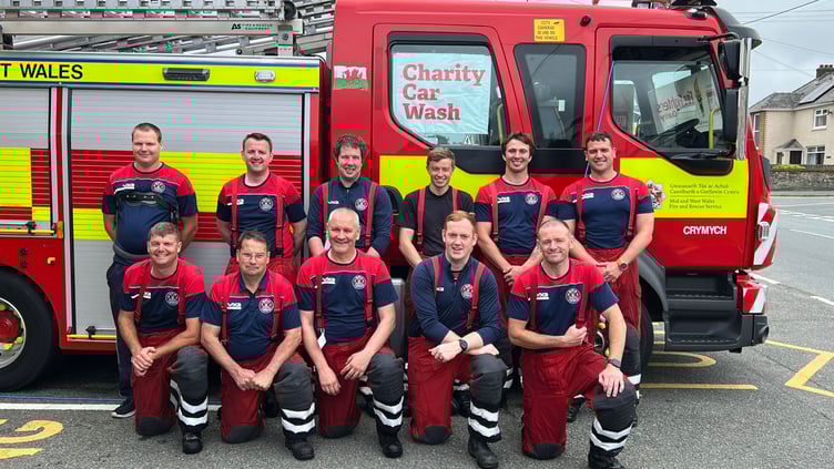 Crymych firefighters charity car wash