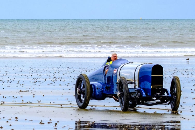 Crowds of visitors and motoring enthusiasts celebrated an historic motoring anniversary in Pendine, as the National Motor Museum took the iconic Sunbeam 350hp vehicle back to the sands of the Carmarthenshire beach to celebrate the centenary anniversary of its World Land Speed Record in 1925.