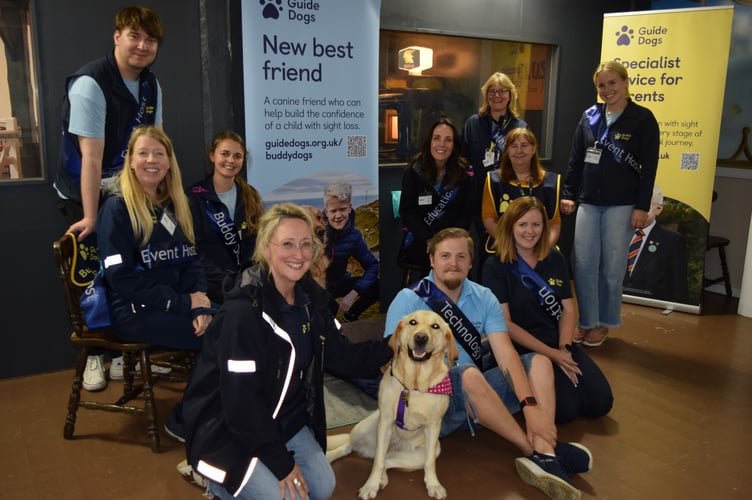 The Guide Dogs team waiting to welcome families at Folly Farm 