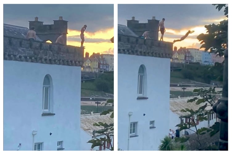 Footage appeared on social media this summer, of youngsters once again climbing onto the roofs of private properties at the harbour, to launch themselves into the water.