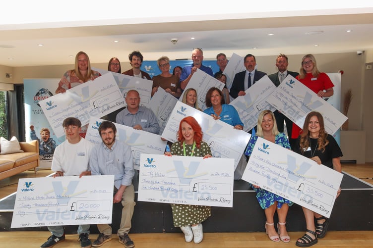 Cheques were presented to 12 charities following the Valero Benefit for Children Golf event.