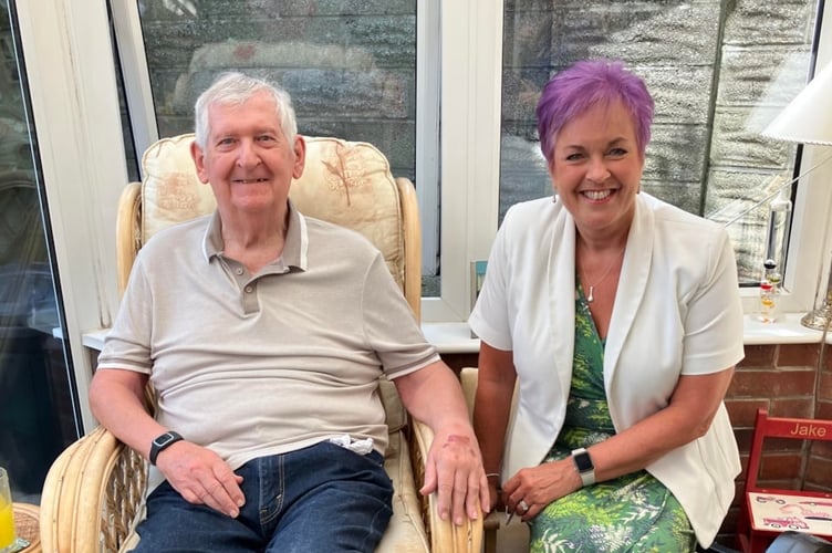 Minister for Children and Social Care, Dawn Bowden, met Mr Howard Pring who is receiving vital support from the local authority’s Home Support Team