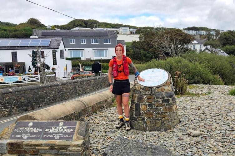 The gruelling challenge took Sanna from Amroth to Poppit Sands, following the spectacular coastline and tackling steep climbs