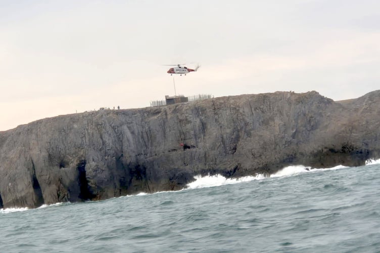 On Thursday, August 7 at 6.14pm the crew were tasked alongside Tenby All-Weather Lifeboat, Tenby, St Govan’s and Dale Coastguard teams, Coastguard Rescue Helicopter R924 and the Ambulance Service to a male climber fallen from Saddle Head, on the west side of St Govan’s. 