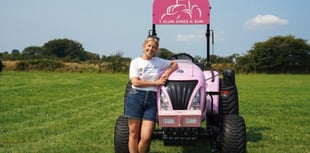 Presenter's pink tractor drive for Cancer Research Wales