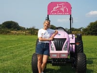 Presenter's pink tractor drive for Cancer Research Wales