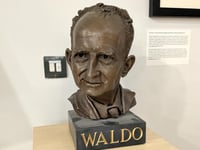 Waldo Williams sculpture on display in Haverfordwest