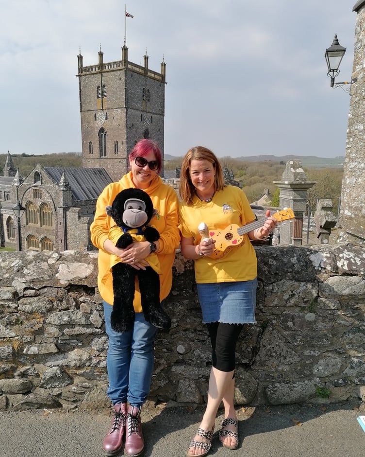 Angharad and Sue in St Davids
